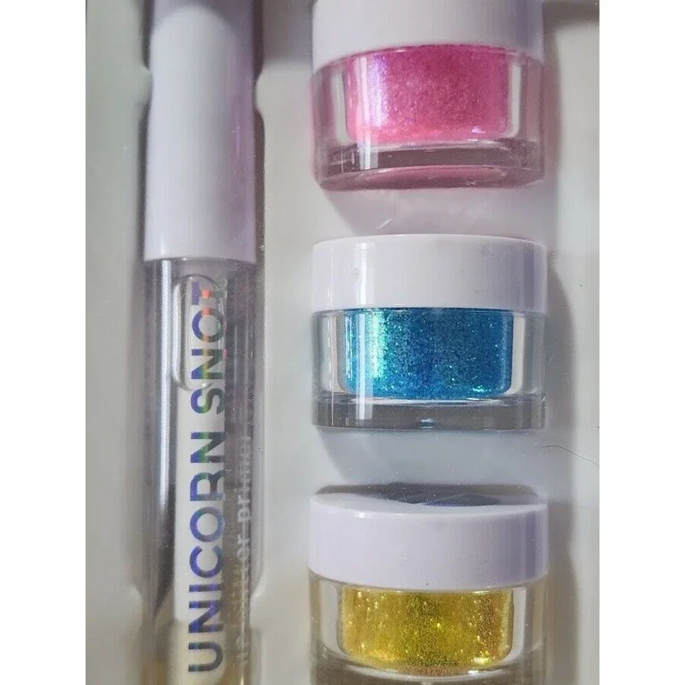 UNICORN SNOT Holographic Lip Glitter Kit Gloss 3 Glitter Colors Vegan Longwear